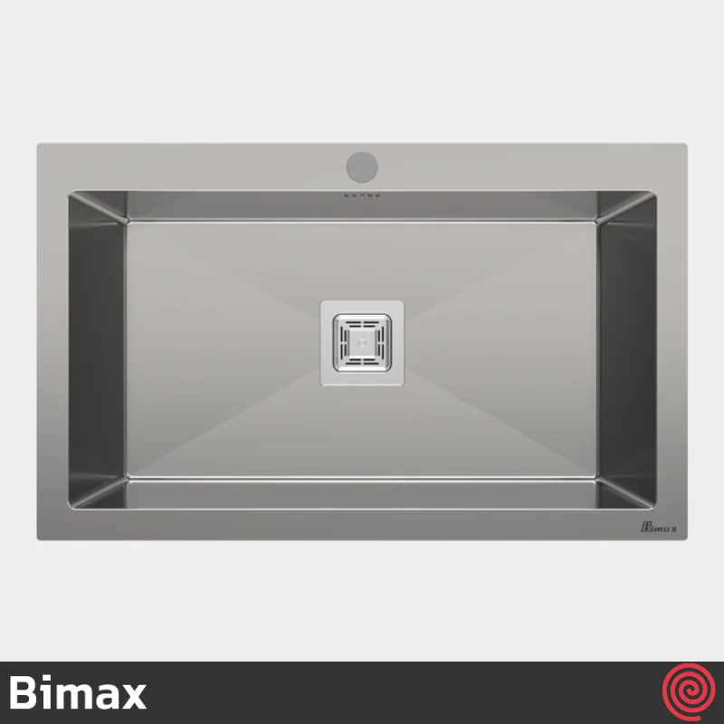 سینک ظرفشویی بیمکث مدل Bimax 724-50 | تک لگنه فلاش مونت باکسی توکار