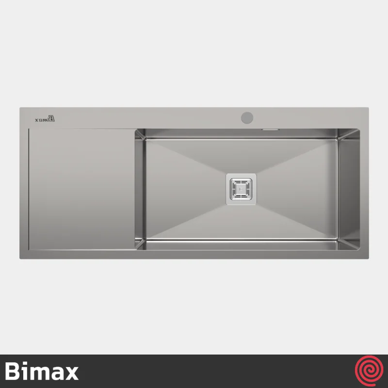 سینک ظرفشویی بیمکث مدل Bimax 4102-50 | تک لگنه فلاش مونت باکسی توکار