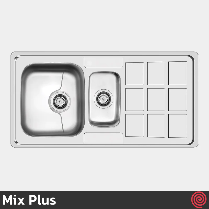سینک ظرفشویی میکس پلاس مدل Mix Plus 7031-P-50 | یک و نیم لگنه فانتزی توکار
