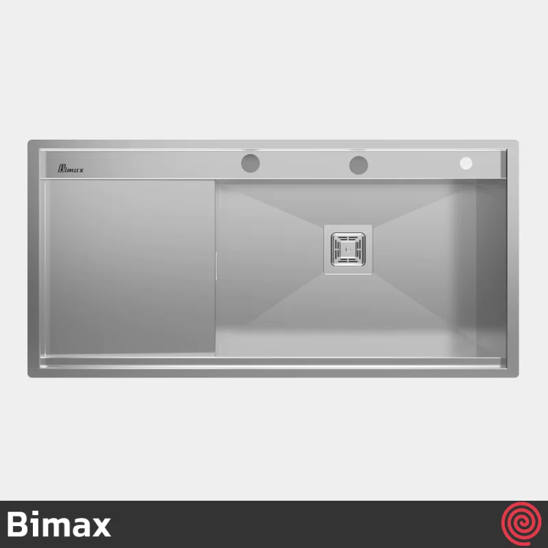 سینک ظرفشویی بیمکث مدل Bimax 4710-50 | دو لگنه فلاش مونت باکسی توکار