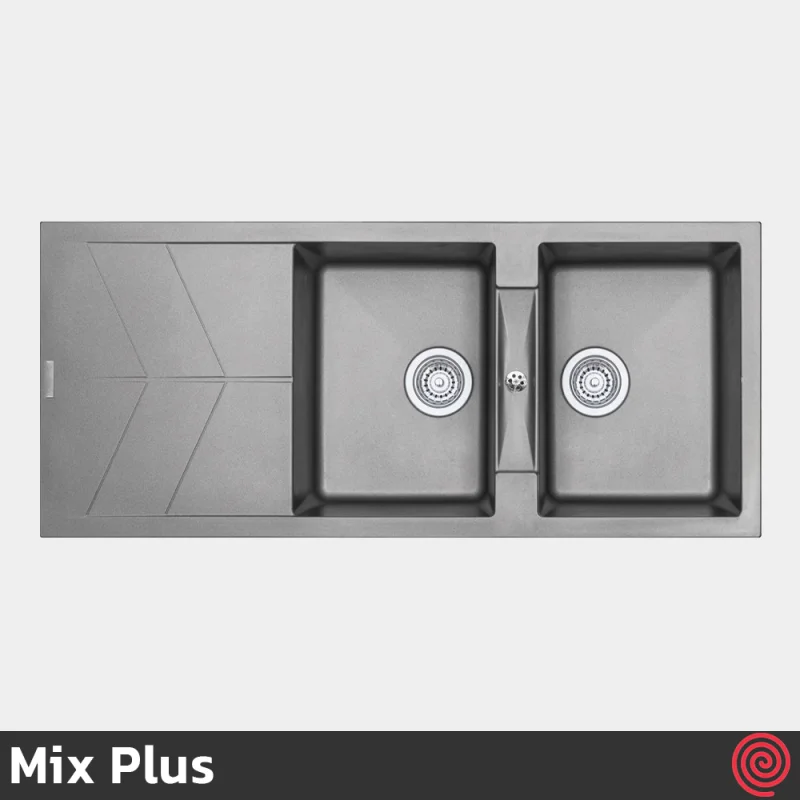 سینک ظرفشویی میکس پلاس مدل Mix Plus SG 101-50 | دو لگنه گرانیتی توکار