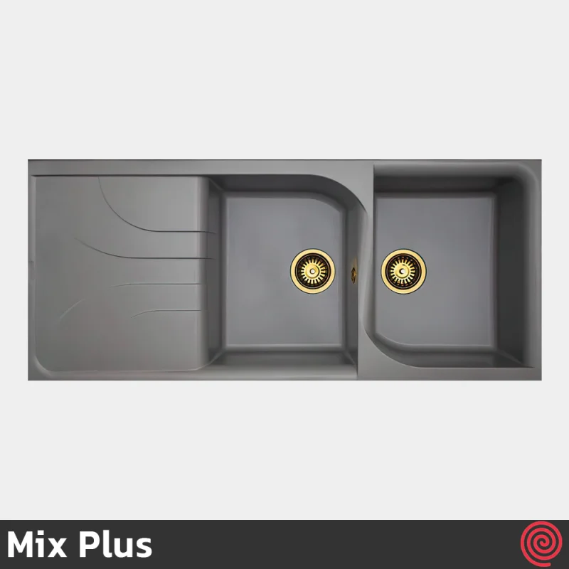 سینک ظرفشویی میکس پلاس مدل Mix Plus SG 106-50 | دو لگنه گرانیتی توکار