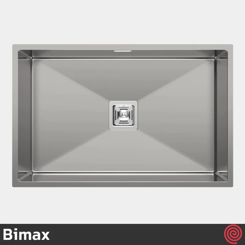 سینک ظرفشویی بیمکث مدل Bimax 727-44 | تک لگنه زیرکابینتی باکسی توکار