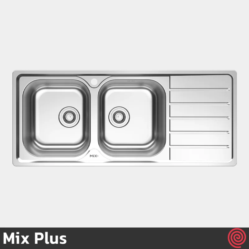 سینک ظرفشویی میکس پلاس مدل Mix Plus 2072-50 | دو لگنه نیمه فانتزی توکار