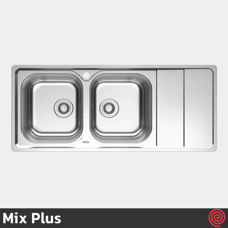 سینک ظرفشویی میکس پلاس مدل Mix Plus 2062-50 | دو لگنه نیمه فانتزی توکار