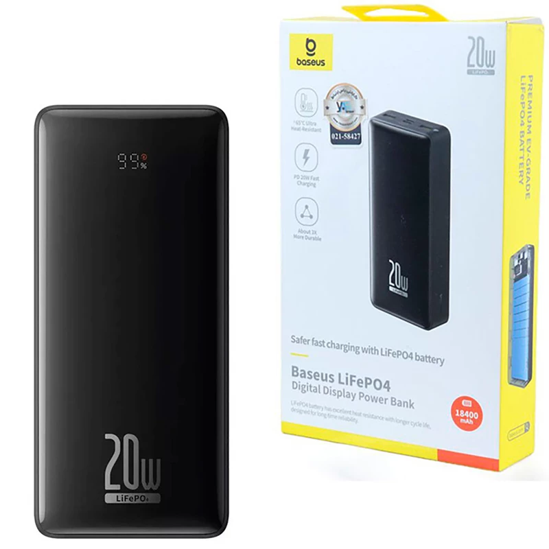 پاور بانک 18400 باسئوس اصل 20 وات مدل Baseus PPLP184
