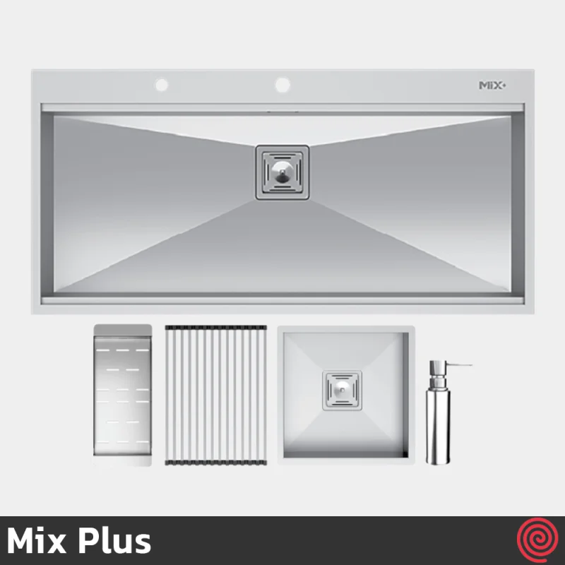 سینک ظرفشویی میکس پلاس مدل Mix Plus BCN-104-50 | تک لگنه فلاش مونت باکسی توکار