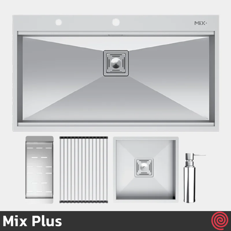 سینک ظرفشویی میکس پلاس مدل Mix Plus BCN-90-50 | تک لگنه فلاش مونت باکسی توکار