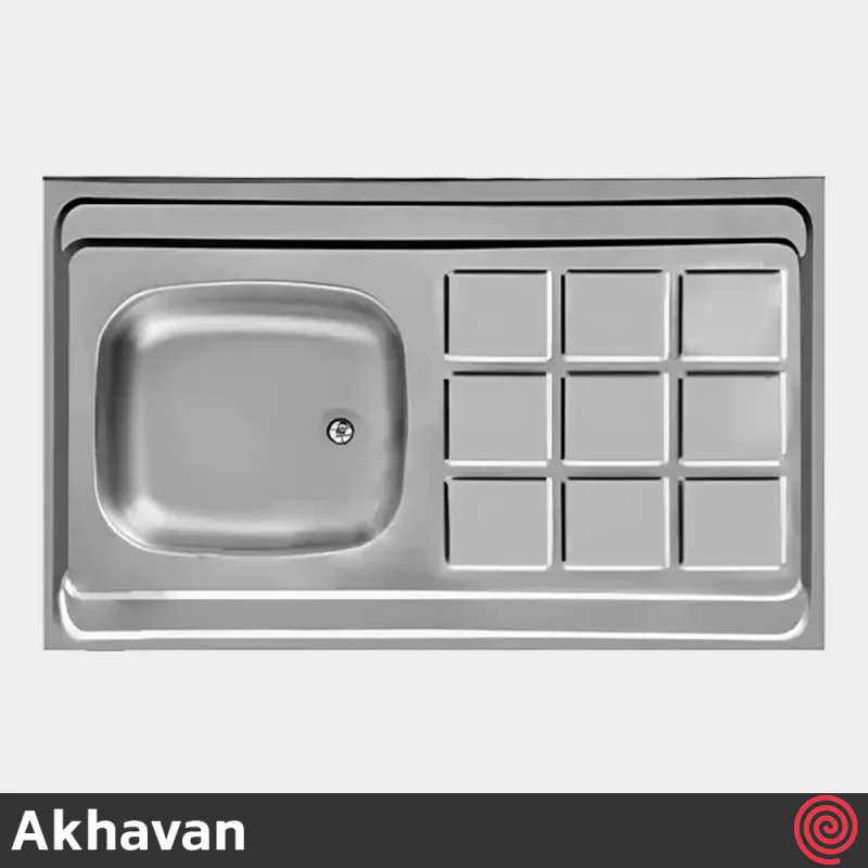 سینک ظرفشویی اخوان مدل Akhavan 10060-9CR-60 | تک لگنه نیمه فانتزی روکار