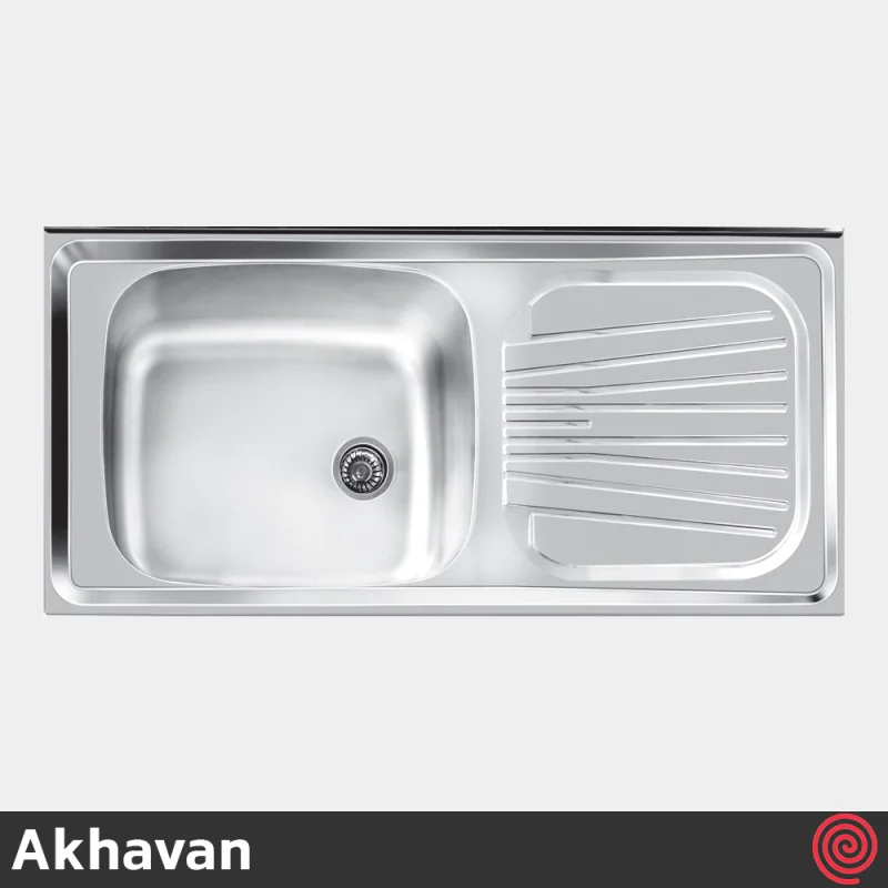 سینک ظرفشویی اخوان مدل Akhavan S3-60 | تک لگنه صنعتی روکار