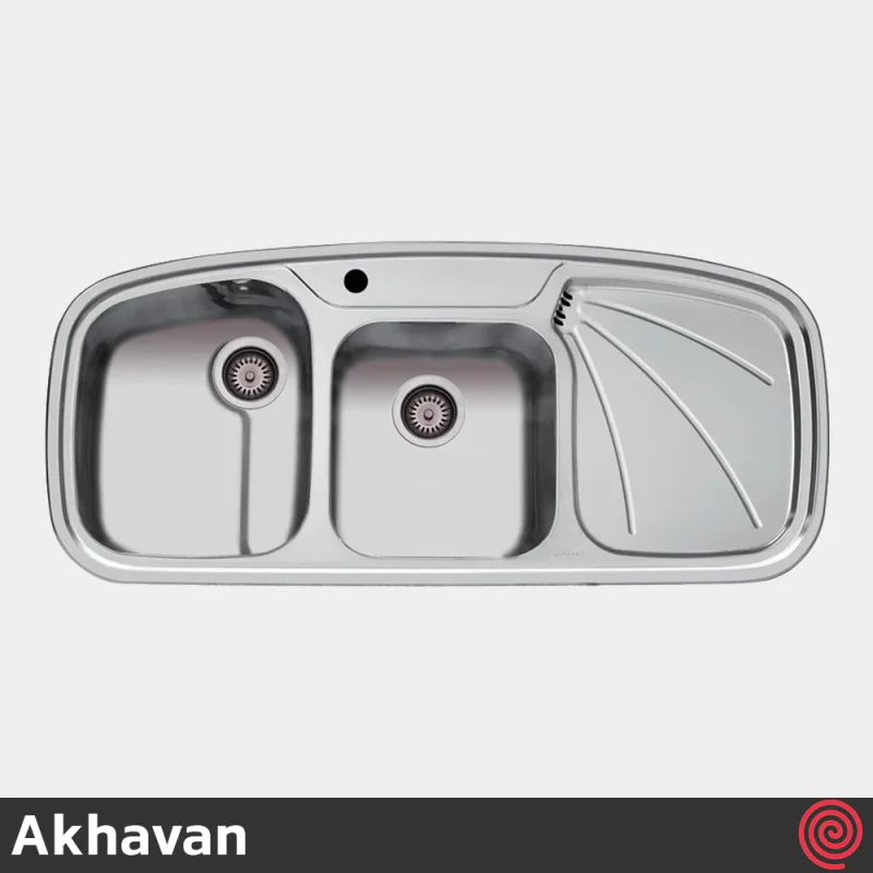 سینک ظرفشویی اخوان مدل Akhavan 6-50 | دو لگنه فانتزی توکار