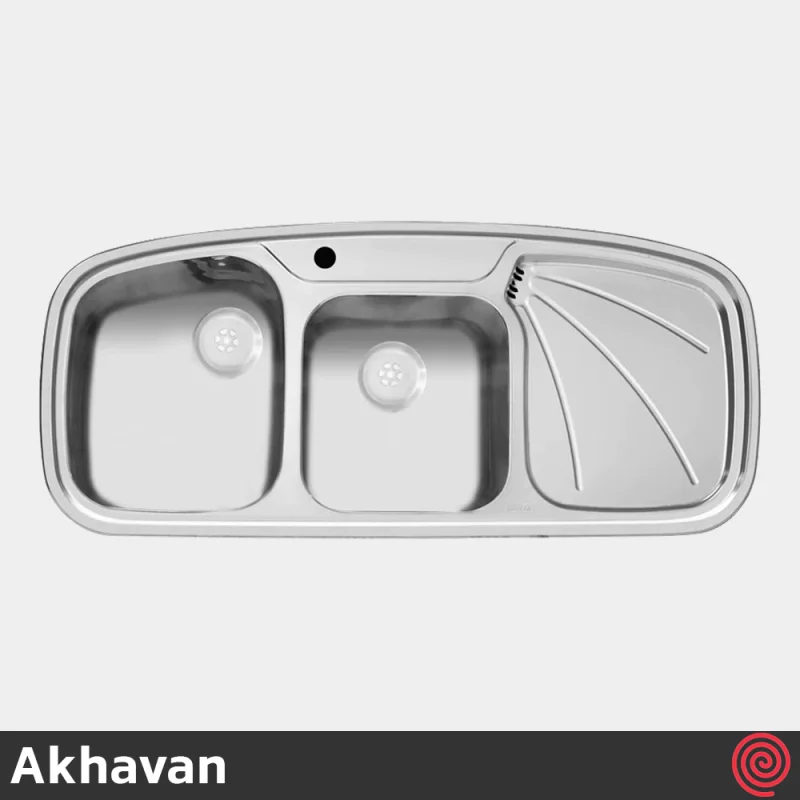 سینک ظرفشویی اخوان مدل Akhavan 6SD-50 | دو لگنه فانتزی توکار