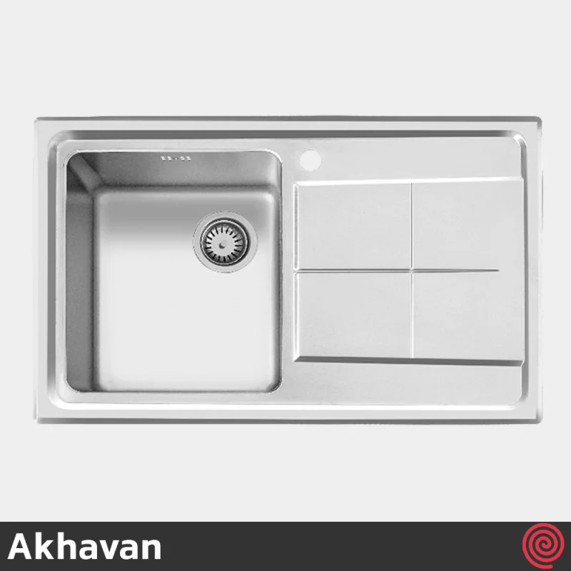 سینک ظرفشویی اخوان مدل Akhavan 312-51 | تک لگنه باکسی توکار