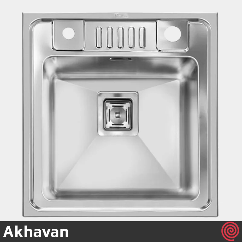 سینک ظرفشویی اخوان مدل Akhavan 382-51 | تک لگنه باکسی توکار