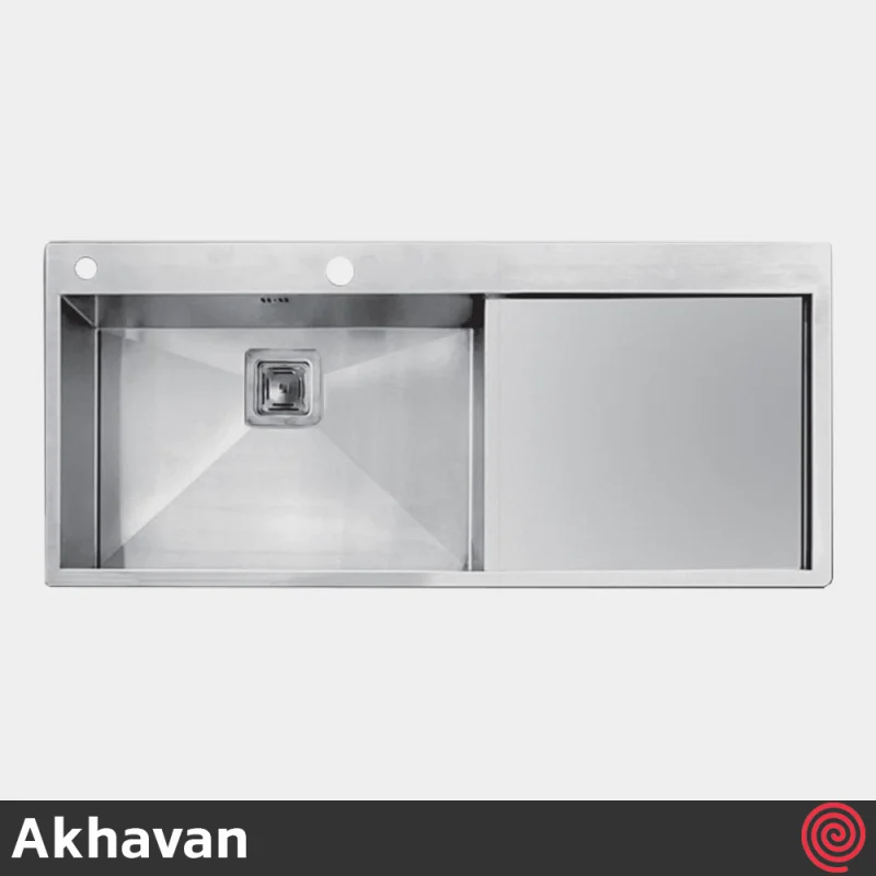 سینک ظرفشویی اخوان مدل Akhavan 348-50 | تک لگنه فلاش مونت باکسی توکار