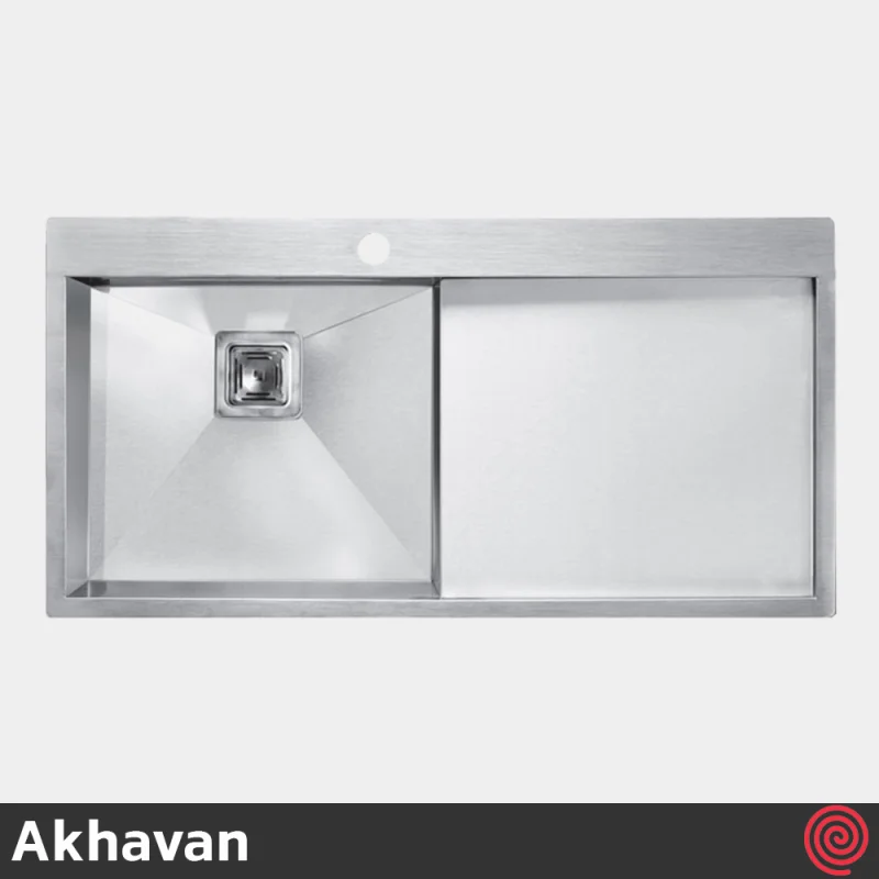 سینک ظرفشویی اخوان مدل Akhavan 350-50 | تک لگنه فلاش مونت باکسی توکار