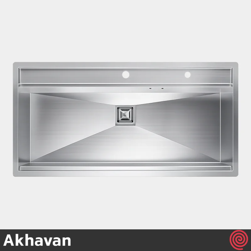 سینک ظرفشویی اخوان مدل Akhavan 353-52 | تک لگنه فلاش مونت باکسی توکار