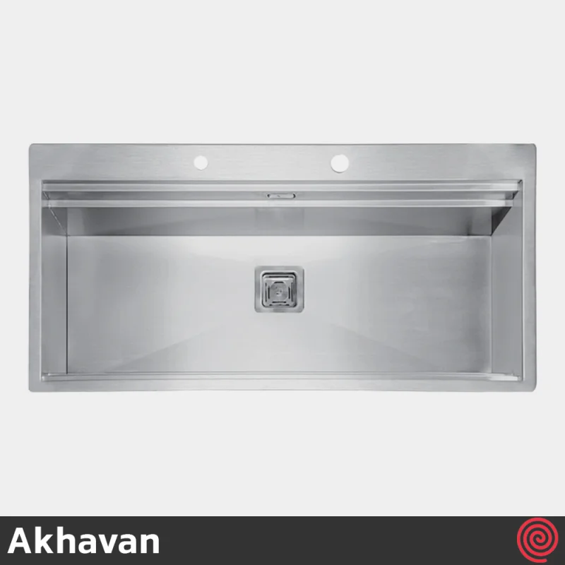 سینک ظرفشویی اخوان مدل Akhavan 356-52 | تک لگنه فلاش مونت باکسی توکار