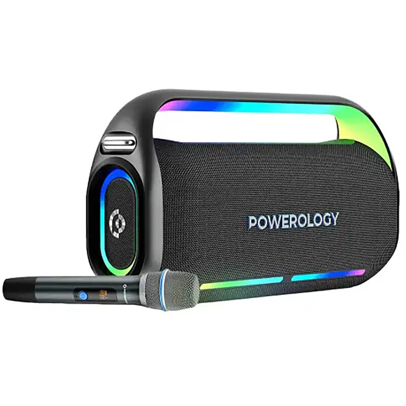 اسپیکر بلوتوثی کارائوکه همراه میکروفون پاورولوژی مدل Powerology Deep Bass PWLAU012