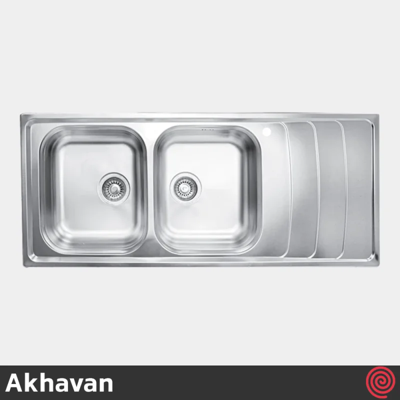 سینک ظرفشویی اخوان مدل Akhavan 384-51 | دو لگنه فانتزی توکار