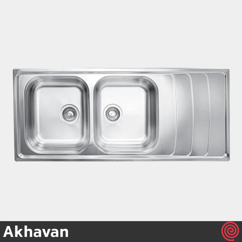 سینک ظرفشویی اخوان مدل Akhavan 384S-51 | دو لگنه فانتزی توکار