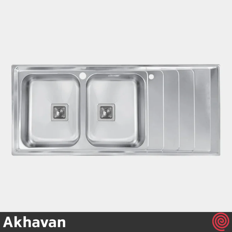 سینک ظرفشویی اخوان مدل Akhavan 504-51 | دو لگنه فانتزی توکار