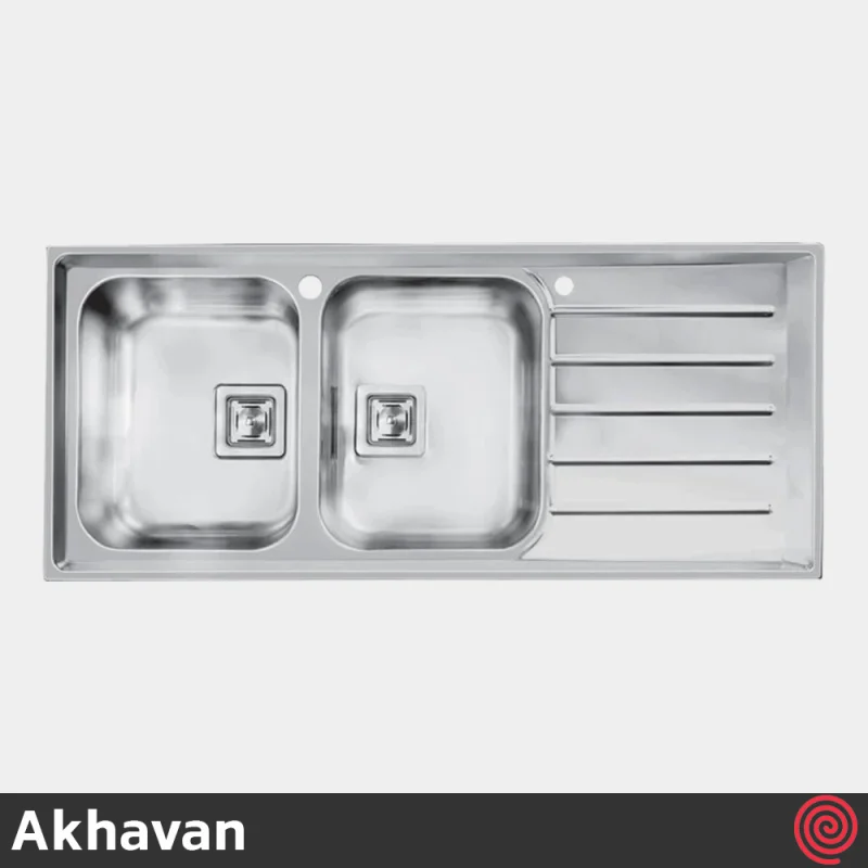 سینک ظرفشویی اخوان مدل Akhavan 506-51 | دو لگنه فانتزی توکار