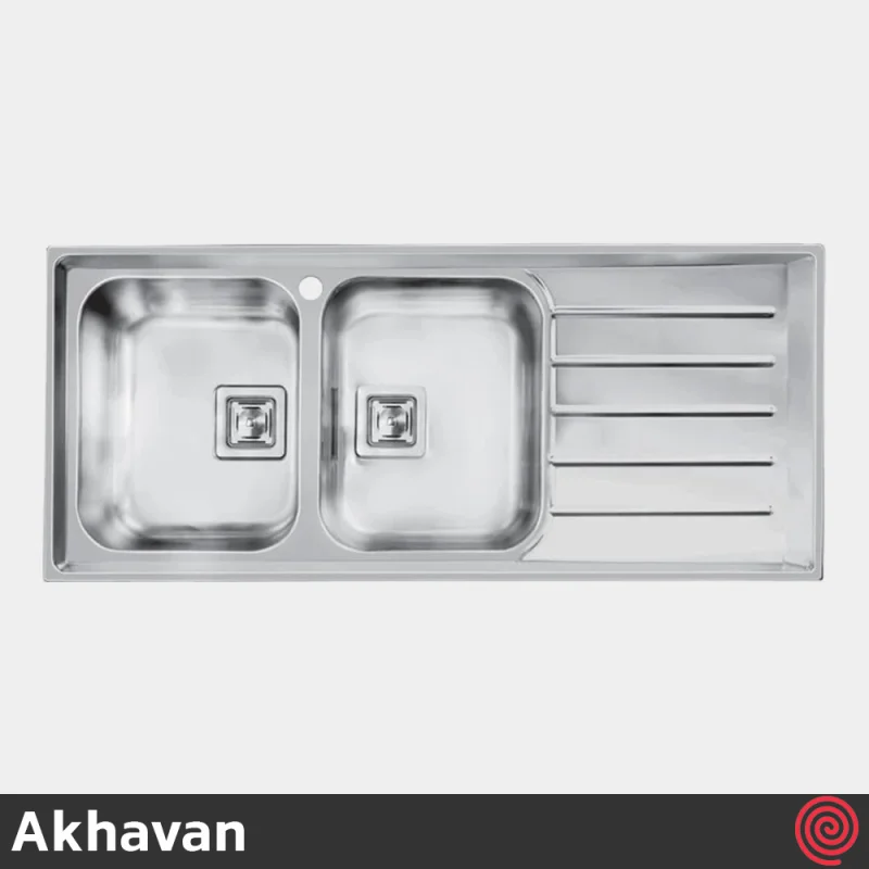 سینک ظرفشویی اخوان مدل Akhavan 506S-51 | دو لگنه فانتزی توکار