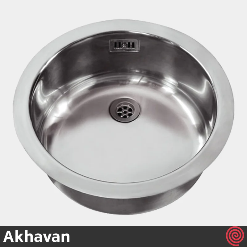 سینک ظرفشویی اخوان مدل Akhavan 21 | تک لگنه دایره ای توکار