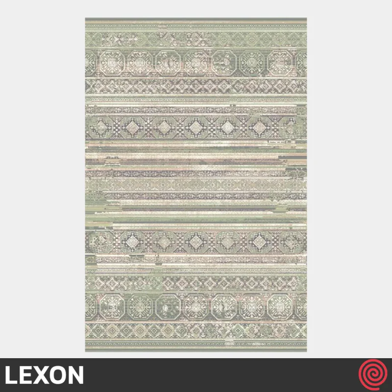 فرش ماشینی 700 شانه لکسون کلکسیون هرمز کد LEXON 7002 | رنگ سبز