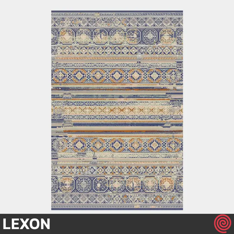 فرش ماشینی 700 شانه لکسون کلکسیون هرمز کد LEXON 7002 | رنگ سرمه ای