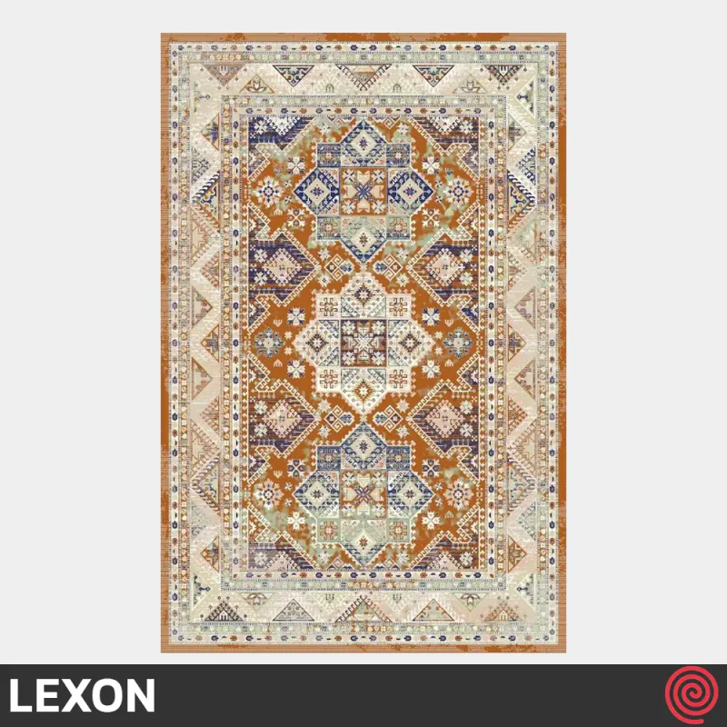 فرش ماشینی 700 شانه لکسون کلکسیون هرمز کد LEXON 7004 | رنگ مسی