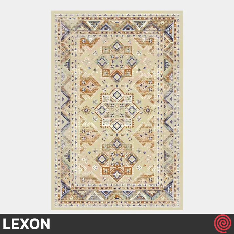 فرش ماشینی 700 شانه لکسون کلکسیون هرمز کد LEXON 7004 | رنگ طلایی