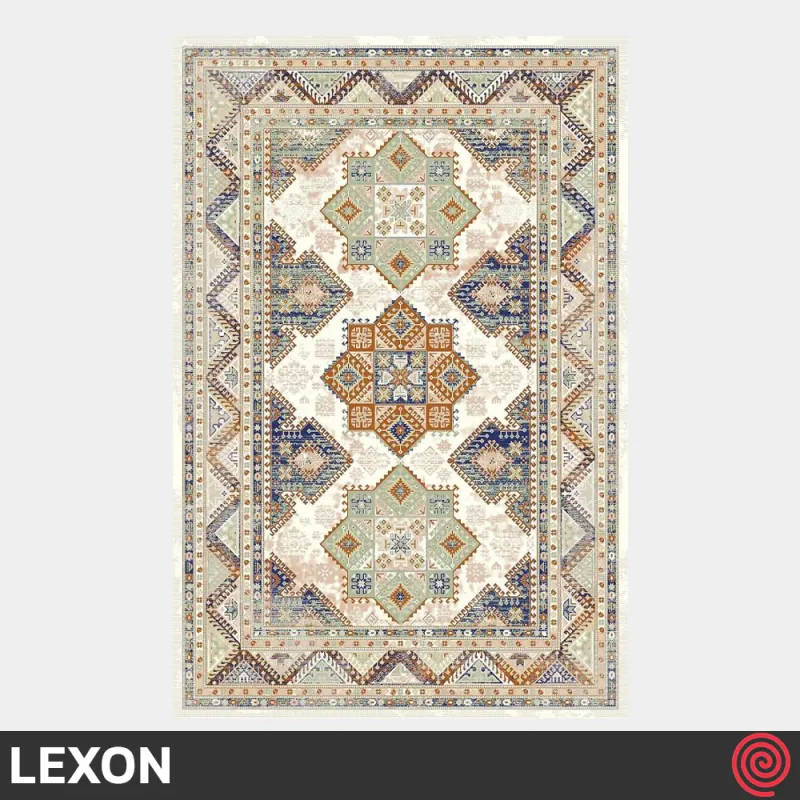 فرش ماشینی 700 شانه لکسون کلکسیون هرمز کد LEXON 7004 | رنگ کرم
