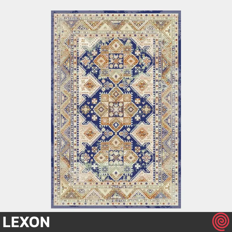 فرش ماشینی 700 شانه لکسون کلکسیون هرمز کد LEXON 7004 | رنگ سرمه ای