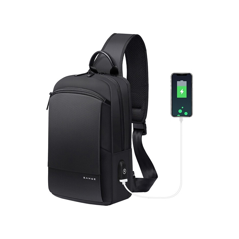 کیف کراس بادی مردانه بنج اصل مدل Bange BG-77112 | ضد آب USB دار
