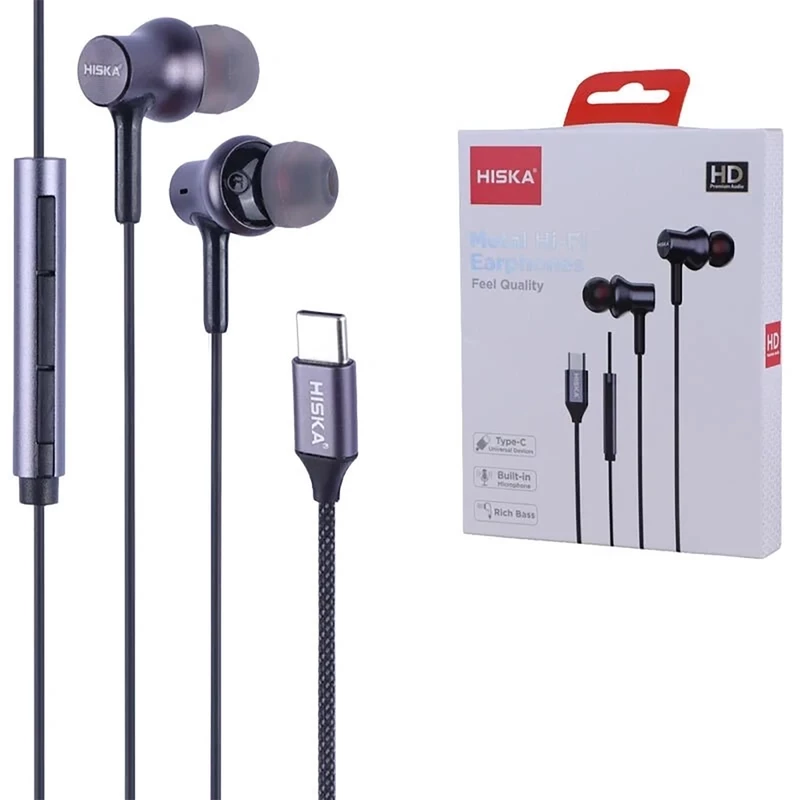 هندزفری سیمی تایپ سی هیسکا مدل HISKA HK-739C | با میکروفون