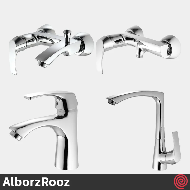 ست شیرآلات البرز روز مدل یونیک AlborzRooz Unique | رنگ کروم