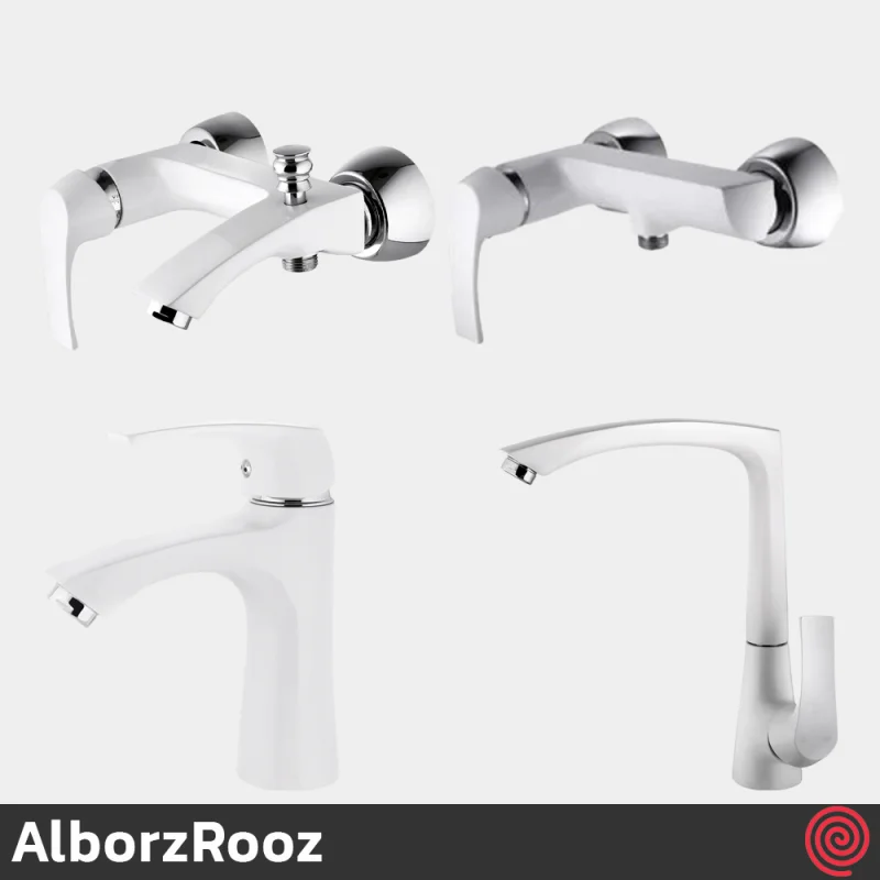 ست شیرآلات البرز روز مدل یونیک AlborzRooz Unique | رنگ سفید