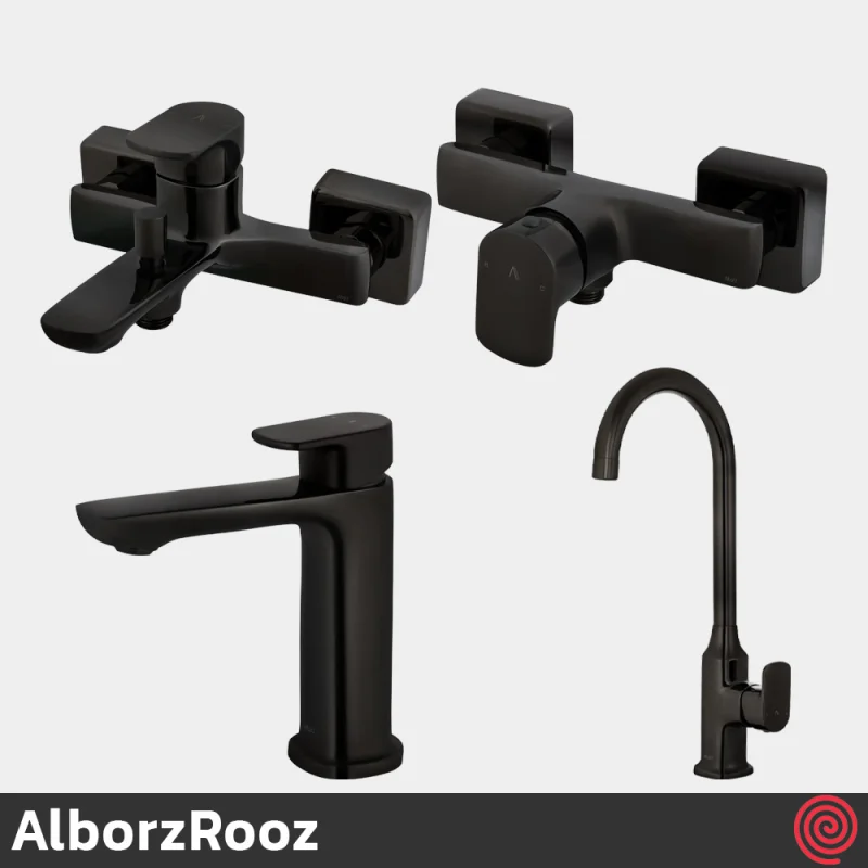 ست شیرآلات البرز روز مدل ویزارد AlborzRooz Wizard | رنگ تیتانیومی مات