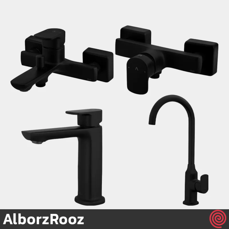 ست شیرآلات البرز روز مدل ویزارد AlborzRooz Wizard | رنگ مشکی