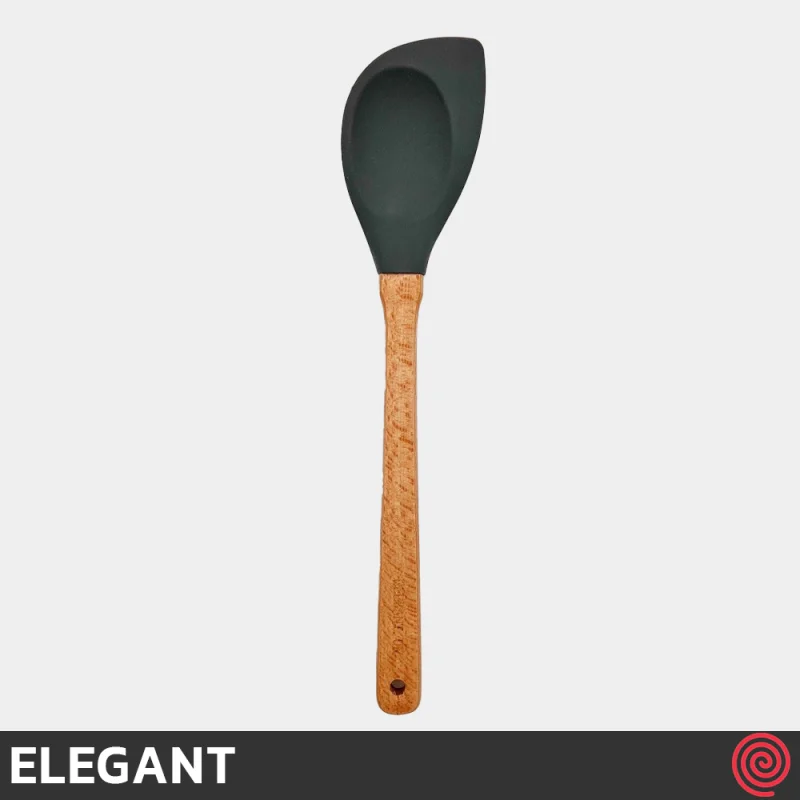 قاشق پخت و پز لیسک دار سیلیکون 30 سانتی الگانت مدل ELEGANT 142 | دسته چوب تخت