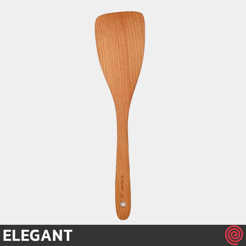 کفگیر پخت و پز سر‌کج چوبی 30 سانتی الگانت مدل ELEGANT 146 | دسته چوب تخت