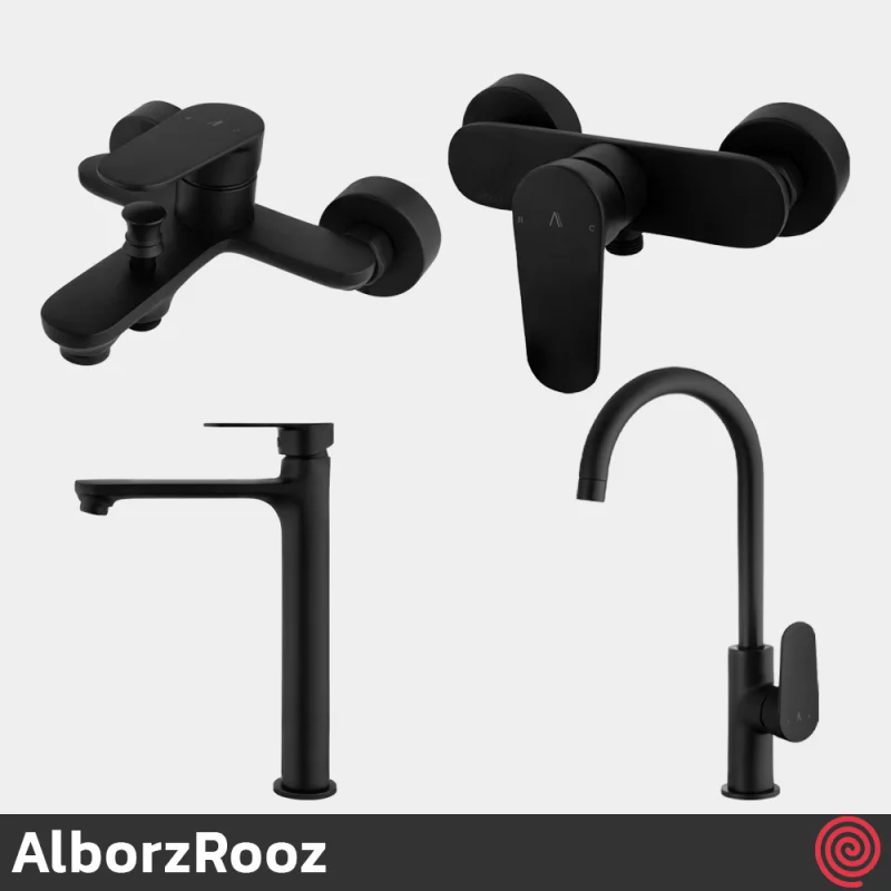 ست شیرآلات البرز روز مدل ونتو AlborzRooz Vento | رنگ مشکی