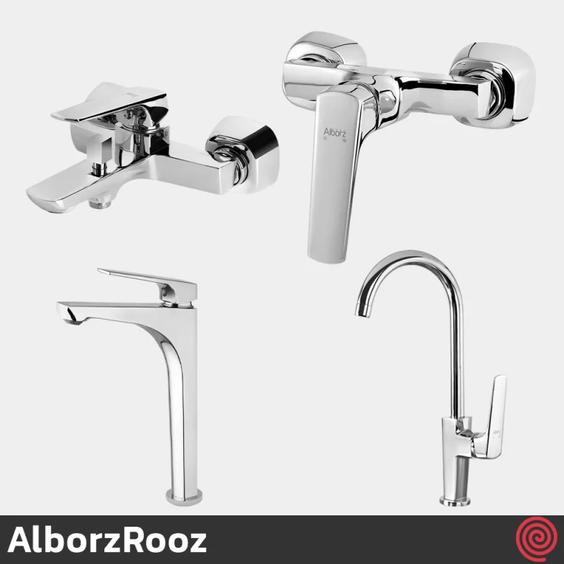 ست شیرآلات البرز روز مدل آلپاین AlborzRooz Alpine | رنگ کروم