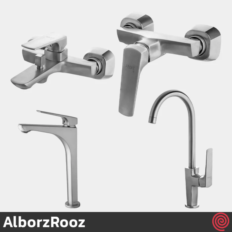 ست شیرآلات البرز روز مدل آلپاین AlborzRooz Alpine | رنگ کروم مات