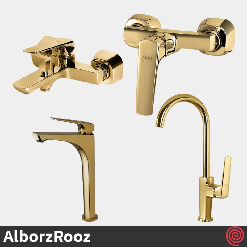 ست شیرآلات البرز روز مدل آلپاین AlborzRooz Alpine | رنگ طلایی براق