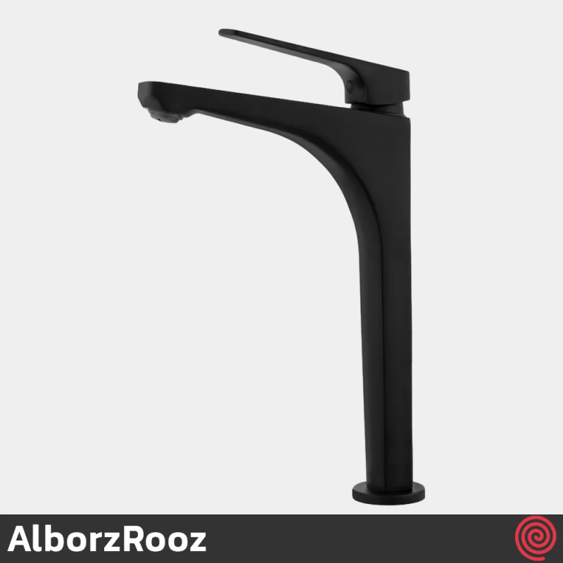 شیر روشویی پایه بلند البرز روز مدل آلپاین AlborzRooz Alpine | رنگ مشکی
