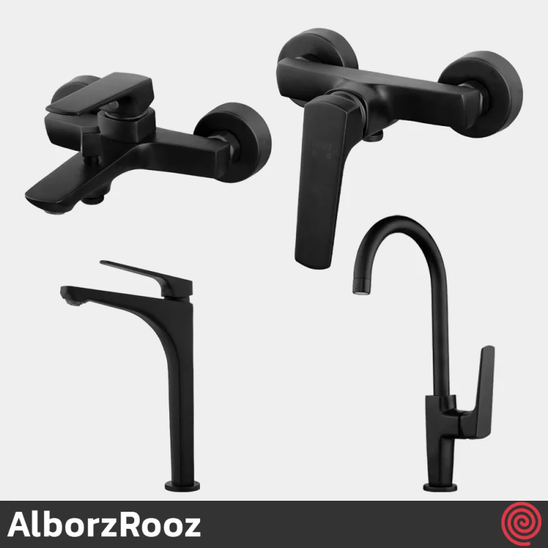 ست شیرآلات البرز روز مدل آلپاین AlborzRooz Alpine | رنگ مشکی