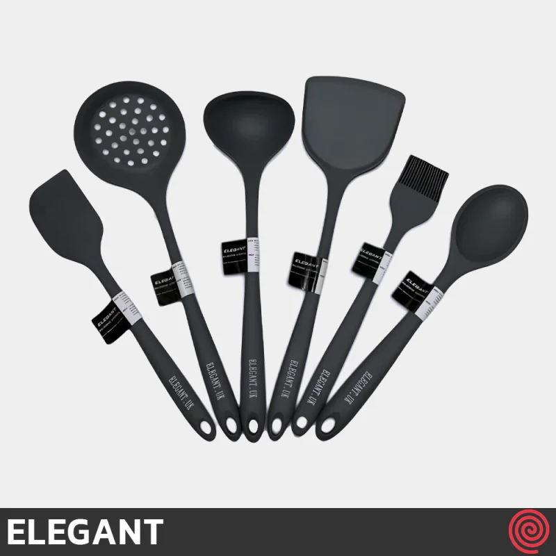ست کفگیر و ملاقه تمام سیلیکونی 30 سانتی الگانت مدل ELEGANT 1239 | ست 6 تایی